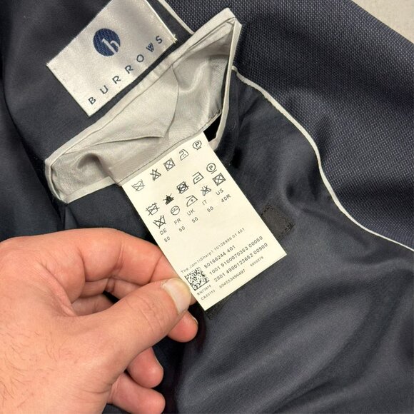 Hugo Boss Suit "James/Sharp" Super 120s Wool 2pc Birdseye Navy Blue 40R 30x29 - Picture 10 of 16